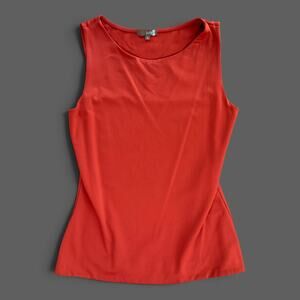 Judy P Coral Orange Sleeveless Scoop Neck Tank Top Womens SMALL